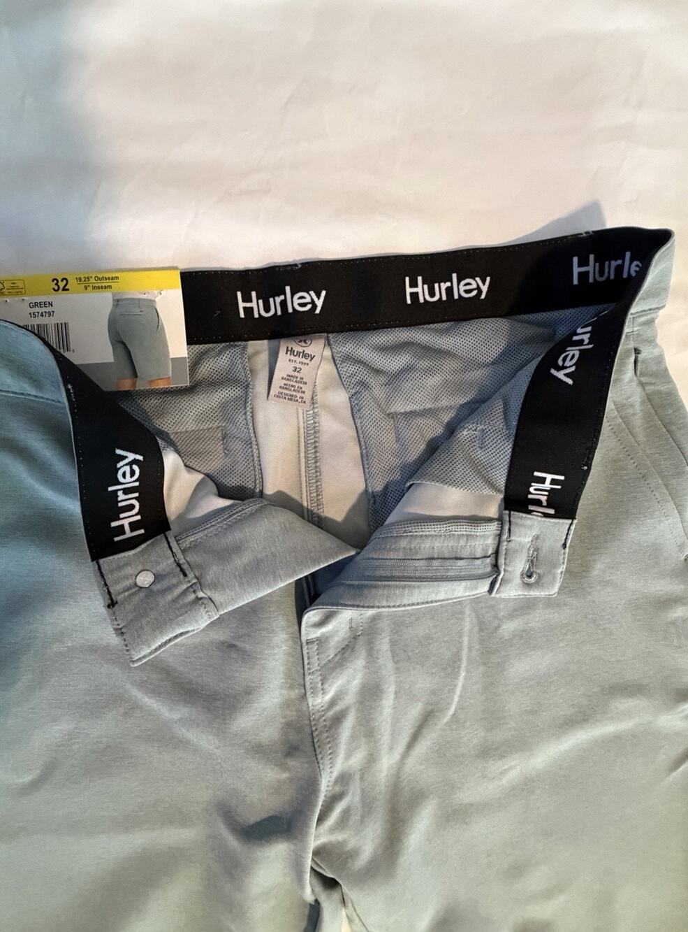 Hurley Phantom Hybrid Shorts Men’s 32 Light Blue Stretch Walk Golf NWT
